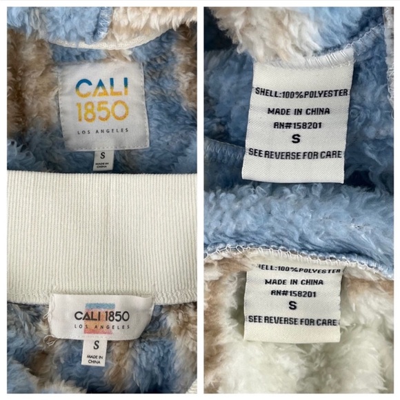 NWT CALI 1850 2 Piece Sherpa Plaid Fleece Matching Set Cropped Hoodie Mini Skirt - Picture 9 of 11